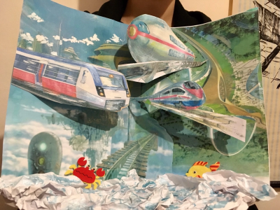 Каким бы не было небо будущего 2050 - голубым, красным или звездно-полосатым, ясно одно: в нем будет много поездов! 